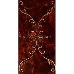 Villa Ceramica Ornamento rosso Коричневая Глянцевая Настенная плитка 30х60 см