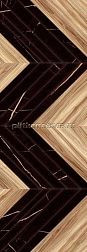 Eletto Ceramica Basalt Struttura Wood R Микс Глянцевая Ректифицированная Настенная плитка 24,2x70 см